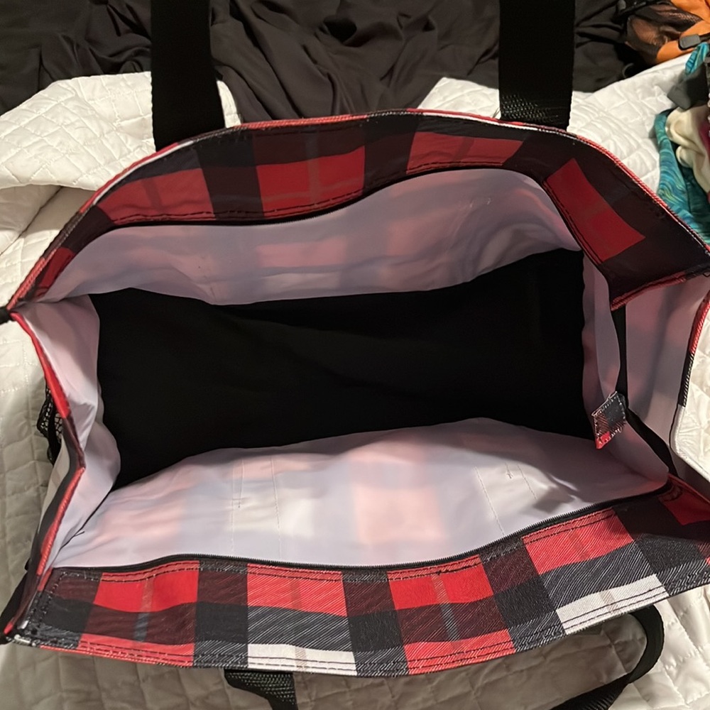 Thirty-One Red and Black Checkered Tote - Picture 5 of 6